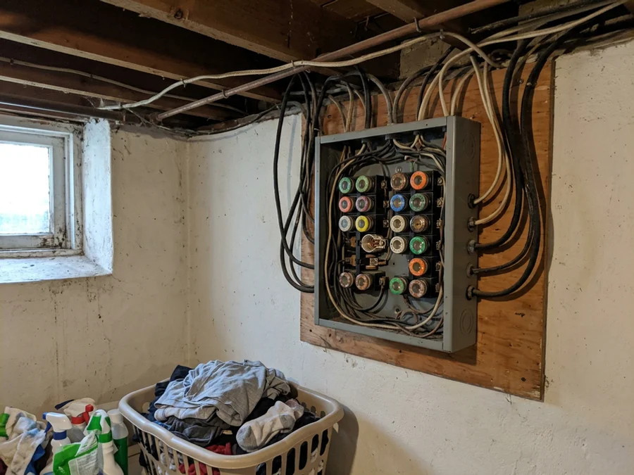 Crowded 100A panel in a Toronto home before the upgrade