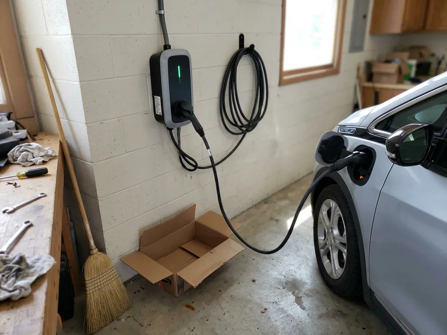 Repaired EV charger back in service with a healthy charging session